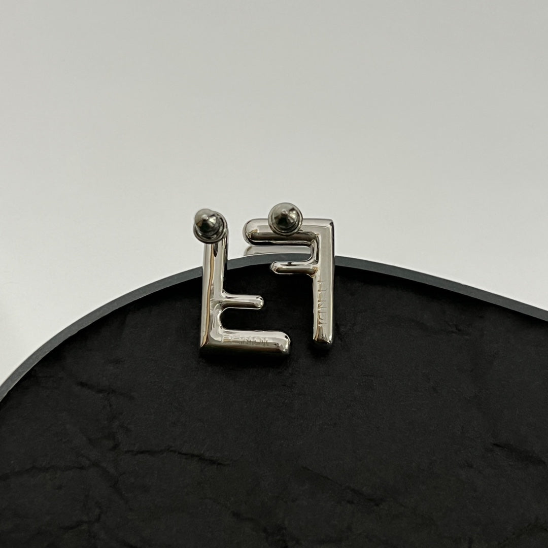 Fendi FF Earrings Small Silver