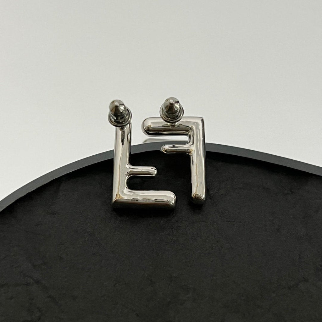 Fendi FF Earrings Small Silver