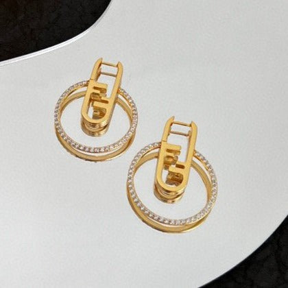 Fendi O’Lock Gold Diamond Earrings