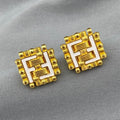 Fendi FF White Gold Earrings
