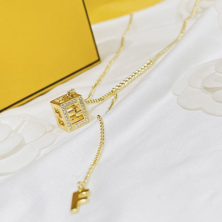 Fendi FF Gold Diamond Necklace