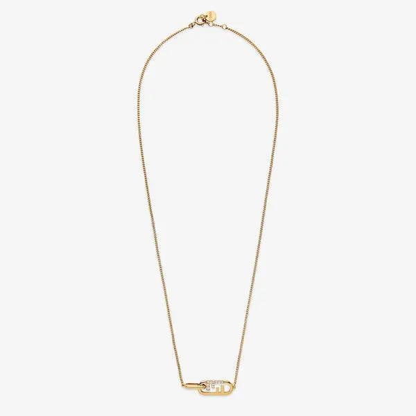 Fendi O'Lock Gold Diamond Necklace