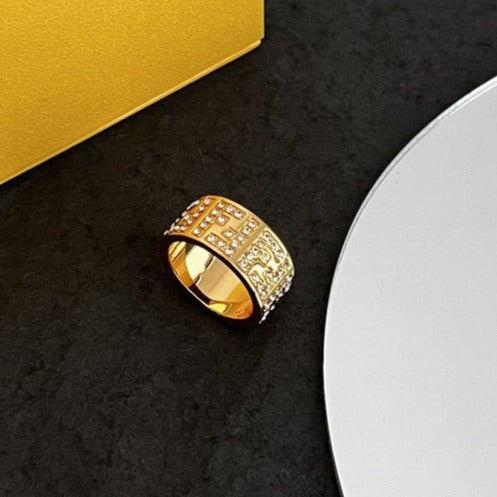 Fendi FF Ring Gold Diamond
