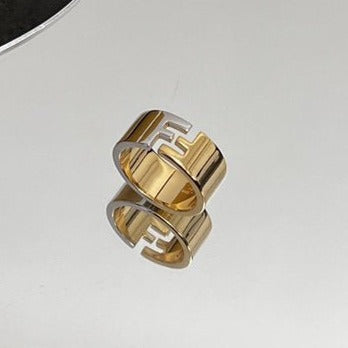 Fendi FF Ring Silver Gold