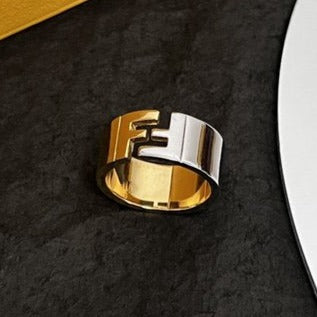Fendi FF Ring Silver Gold