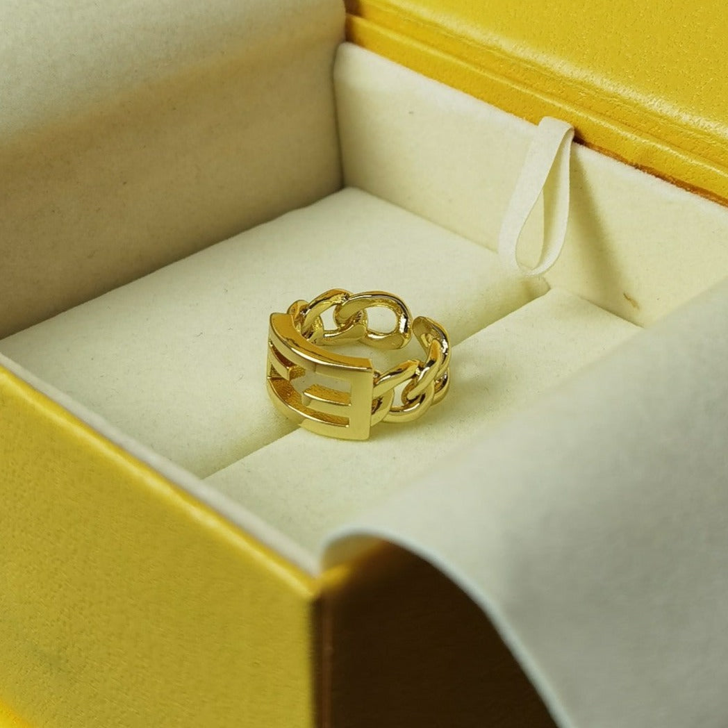 Fendi FF Ring Open Gold
