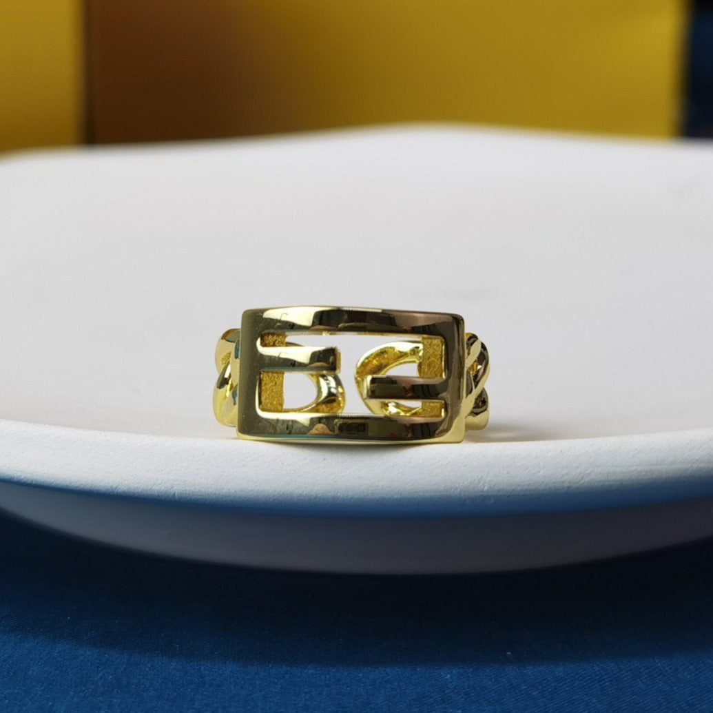Fendi FF Ring Open Gold