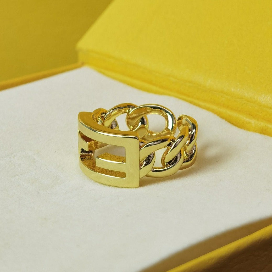 Fendi FF Ring Open Gold