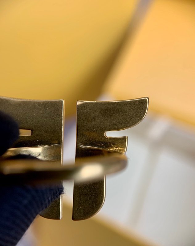Fendi FF Logo Gold Diamond Ring