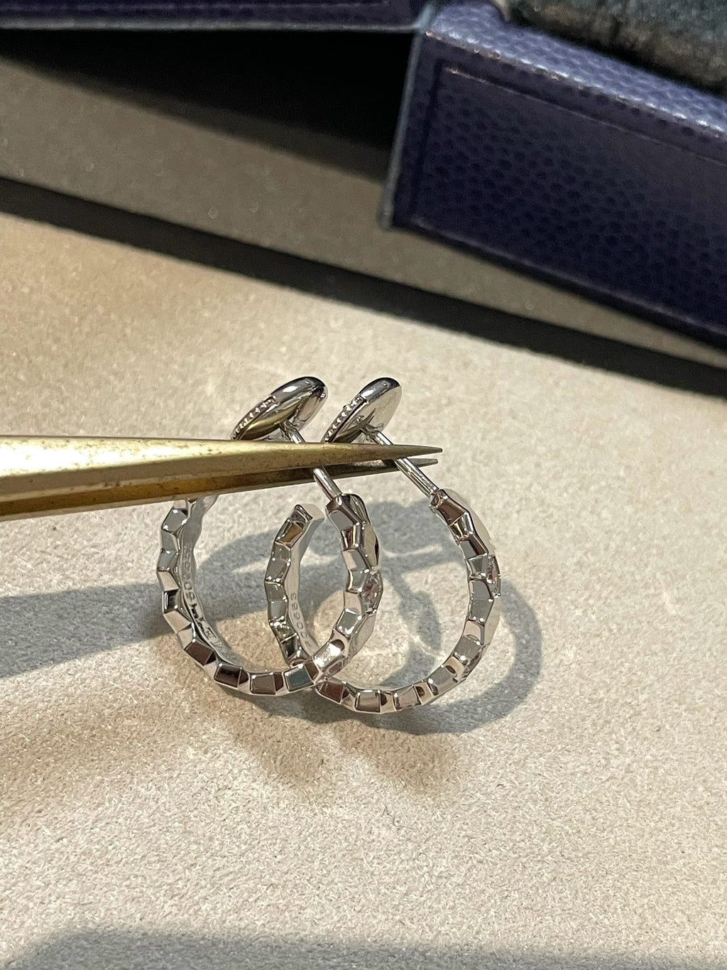Chaumet Honee Silver Cubic Zirconia Hoop Earrings