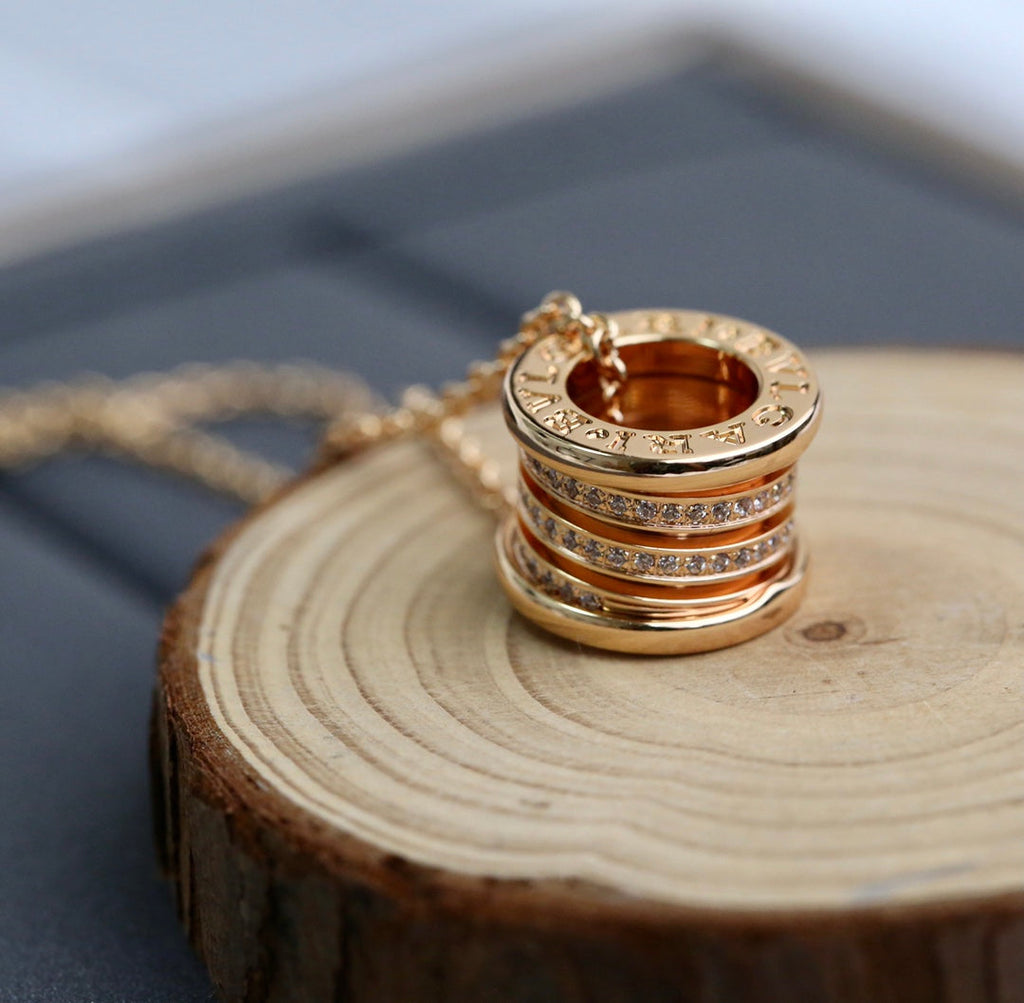 Bvlgari Zero 1 Pink Gold Cubic Zirconia Necklace