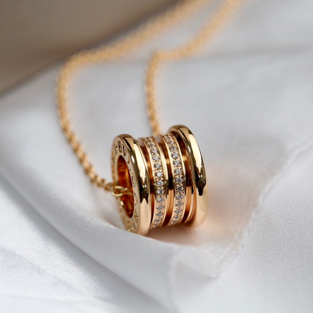 Bvlgari Zero 1 Pink Gold Cubic Zirconia Necklace