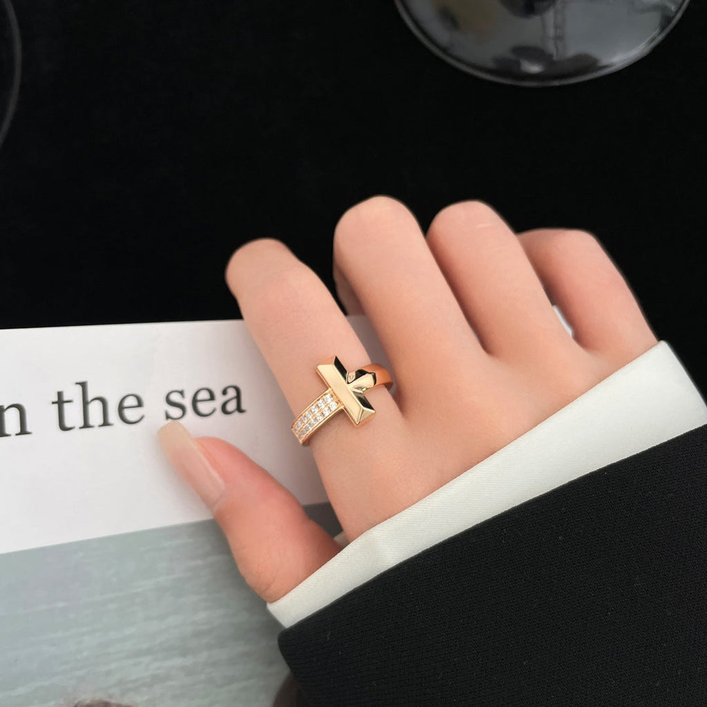 Tiffany T Wide Cubic Zirconia Ring