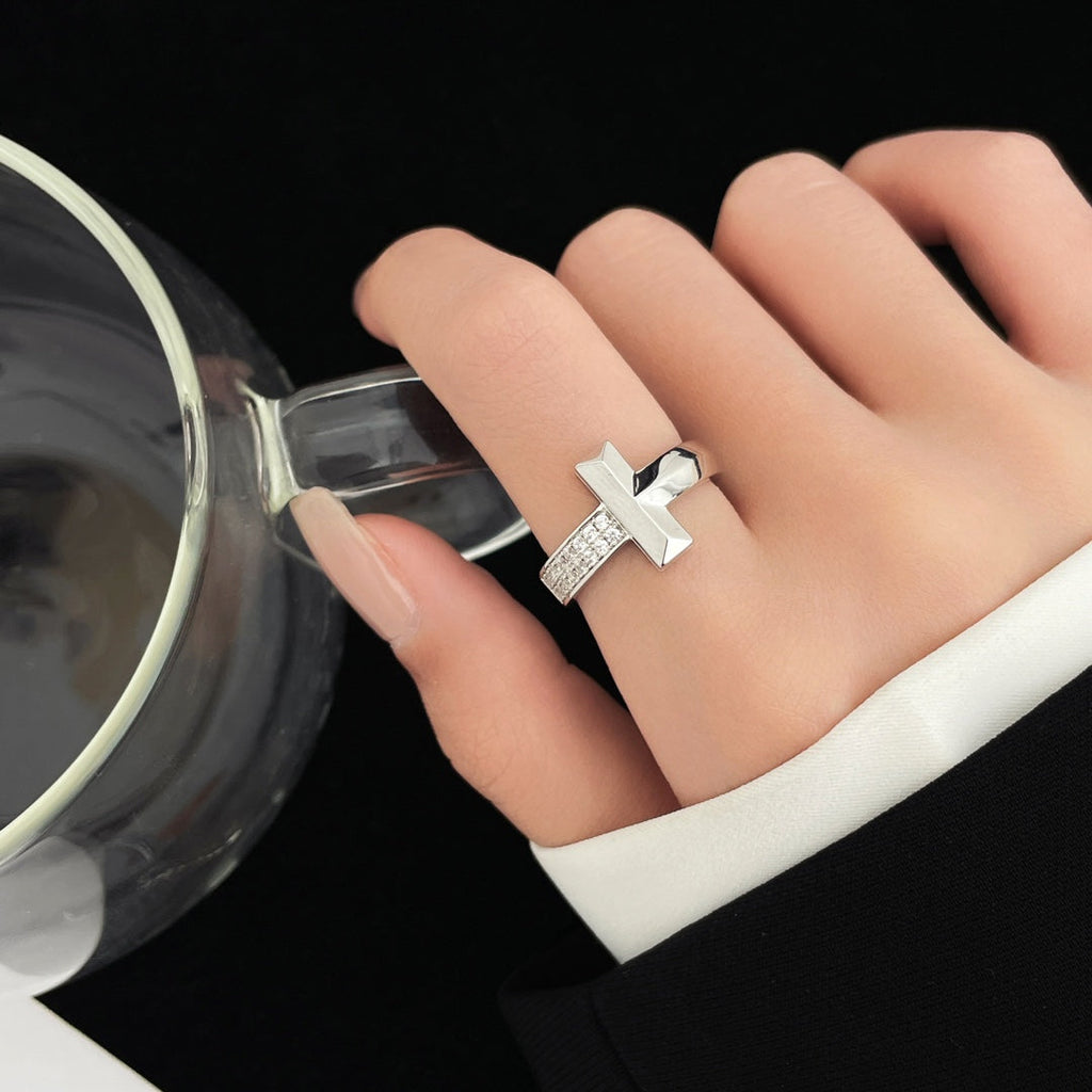 Tiffany T Wide Cubic Zirconia Ring