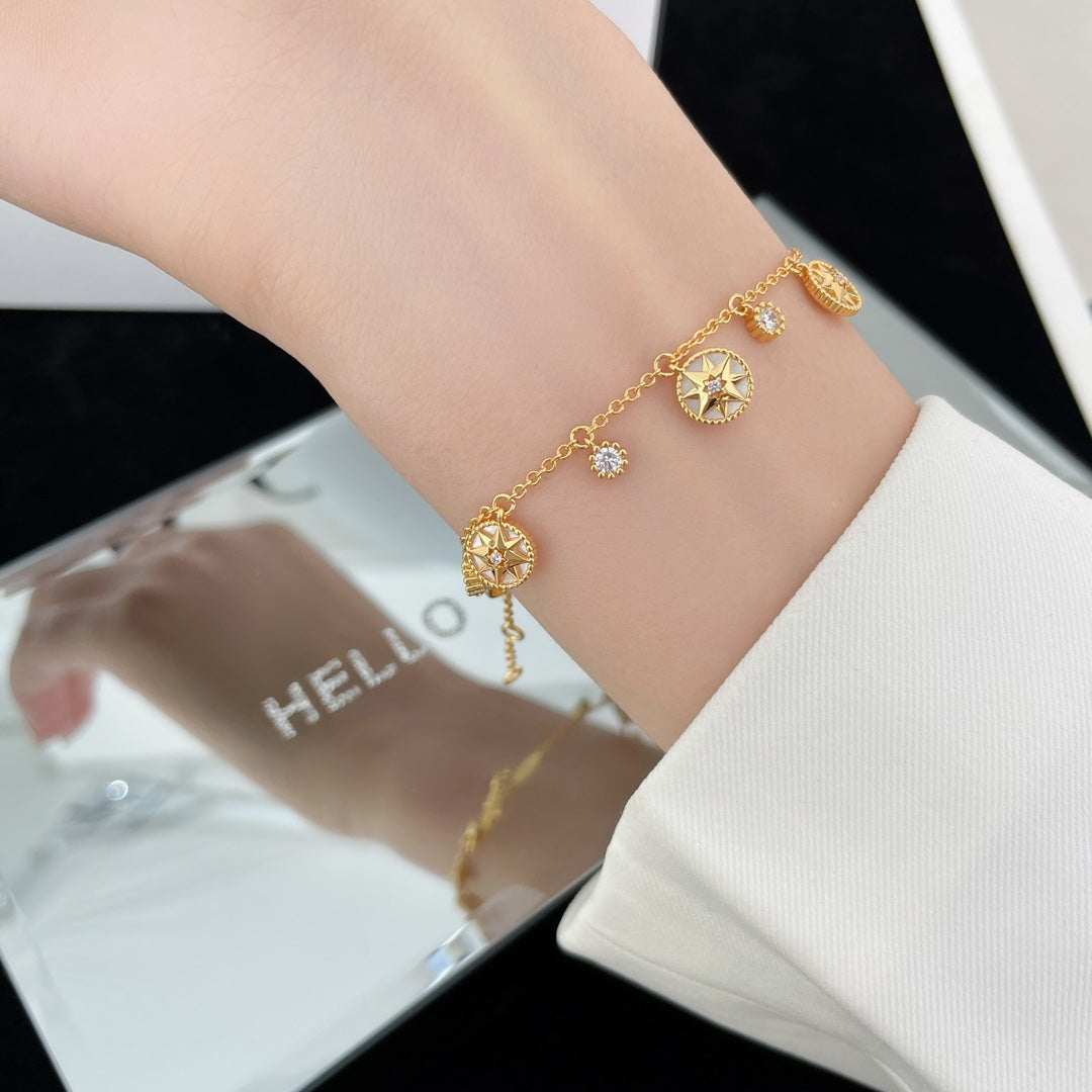 Dior Lucky Star 5 Motif 6 Cubic Zirconia Bracelet