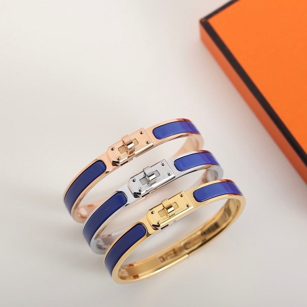 Hermes HM Kelly Blue Bracelet