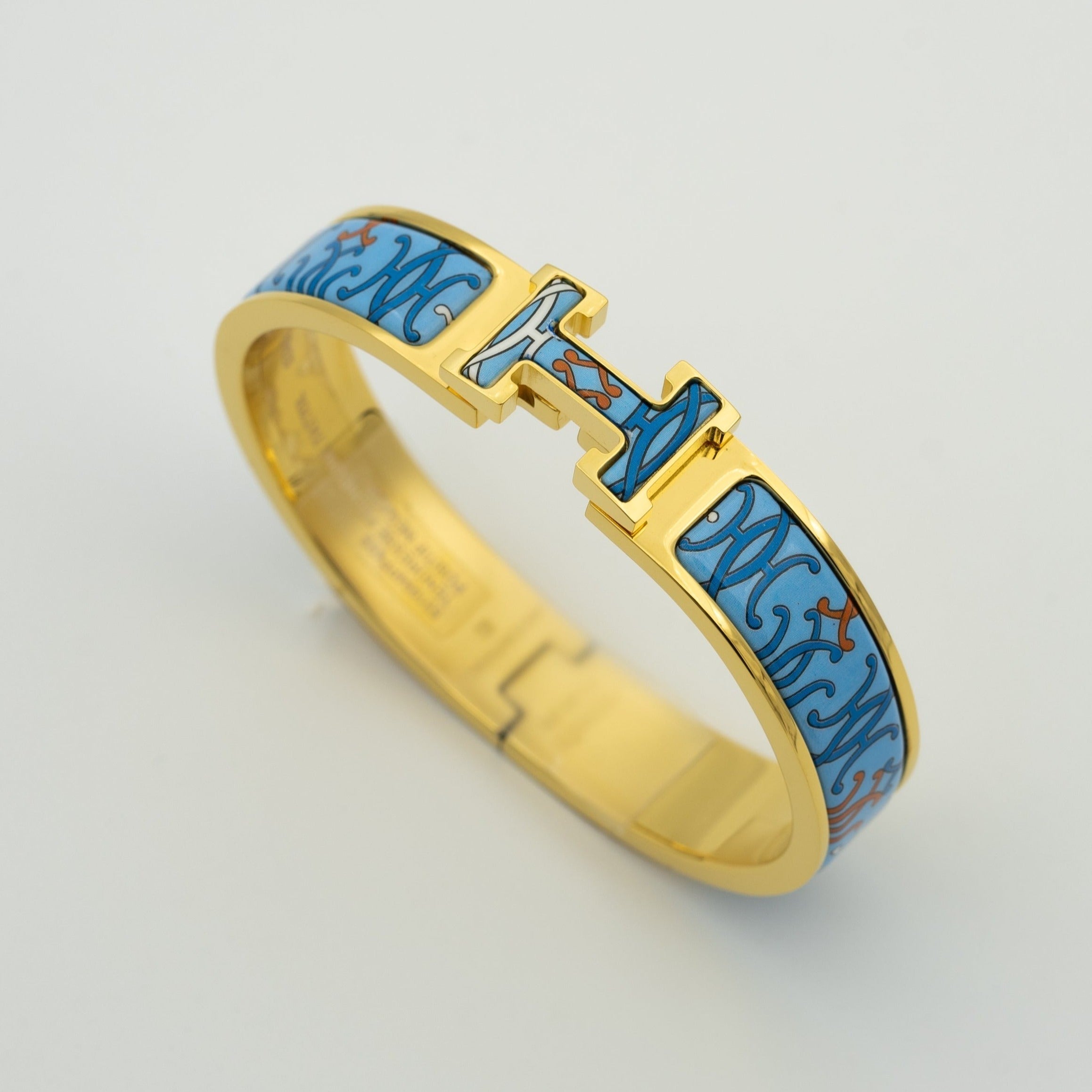 Hermes H Bracelet Blue Multicolor
