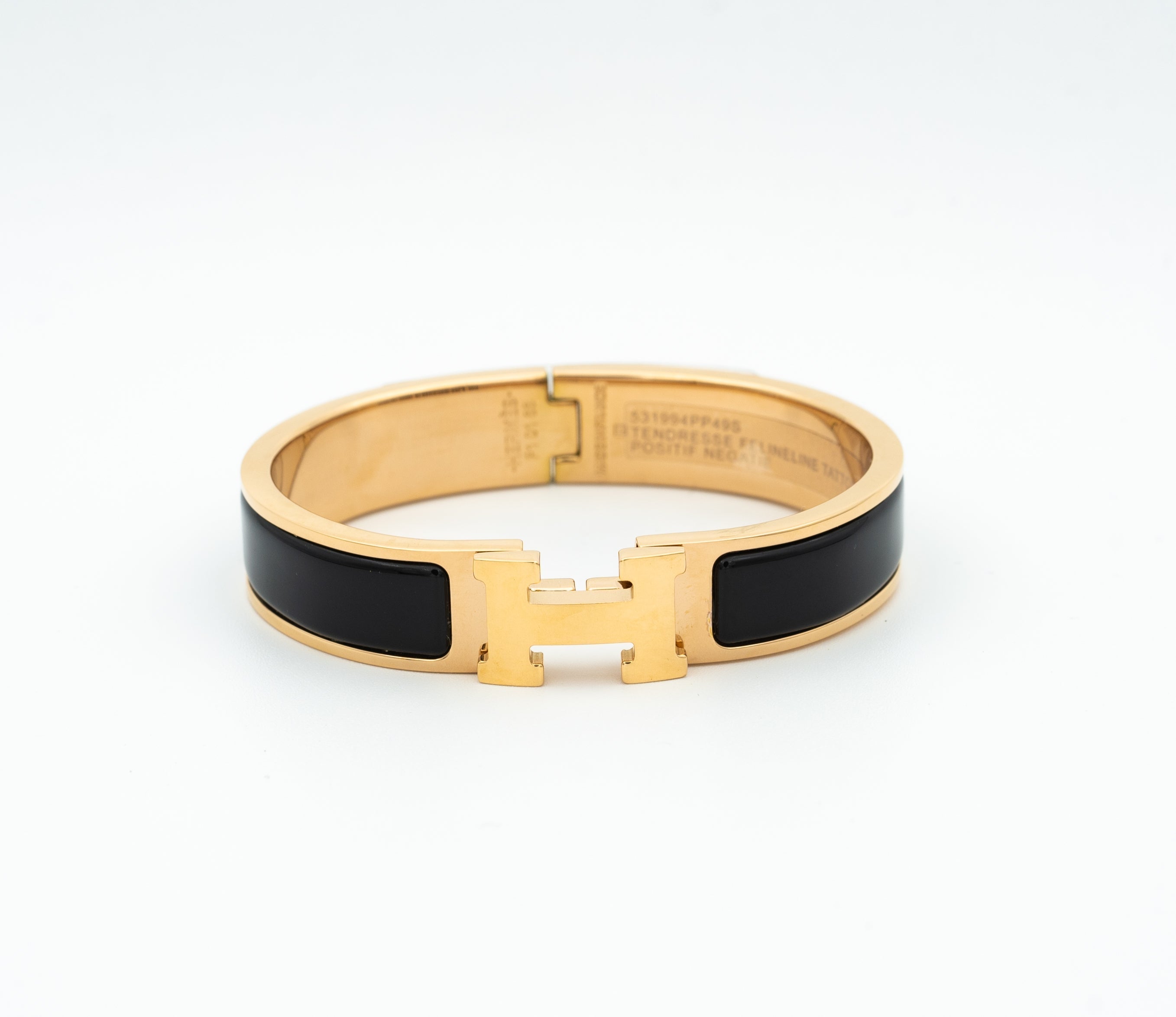 Hermes H Black Bracelet