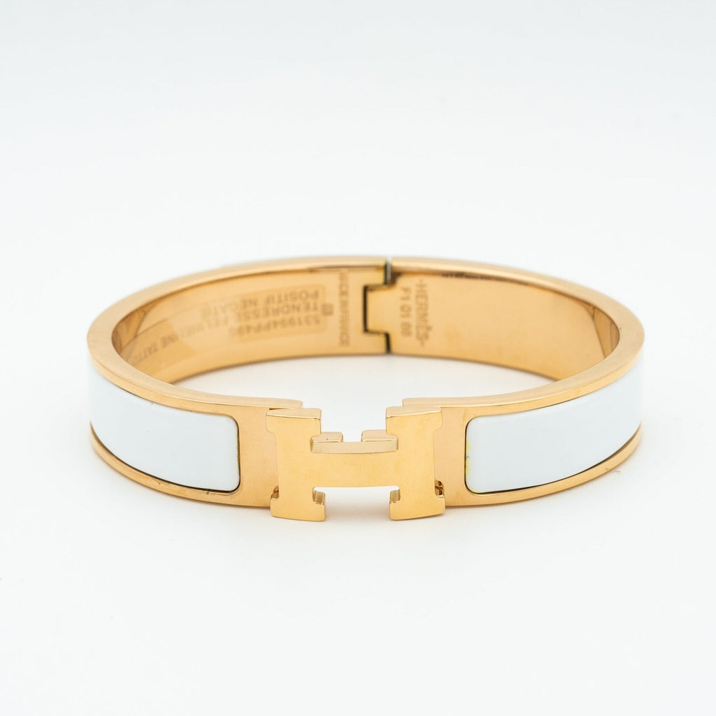 Hermes H White Bracelet