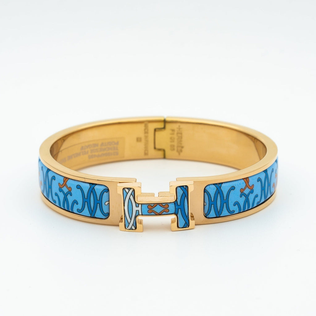 Hermes H Bracelet Blue Multicolor