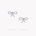 Graff Tilda Bow Mini Silver Diamond Stud Earrings
