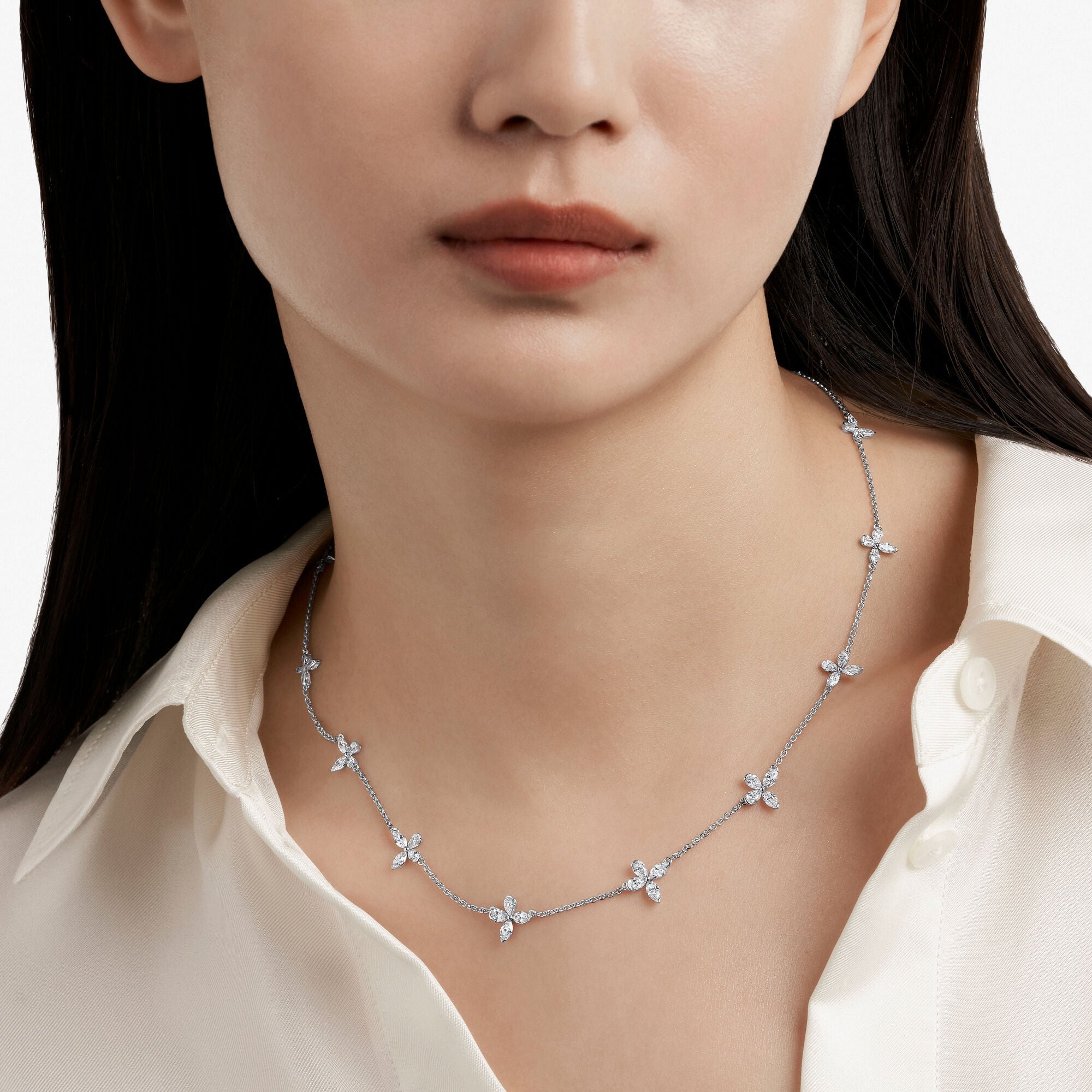 Graff Classic Butterfly Petite Cubic Zirconia Silver Necklace