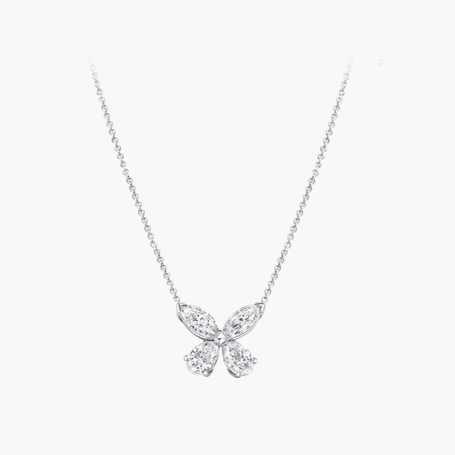 Graff Classic Butterfly Silver Cubic Zirconia Necklace