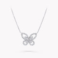 Graff Butterfly Silhouette Silver Cubic Zirconia Necklace