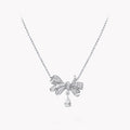 Graff Tilda Bow Classic Silver Cubic Zirconia Drop Necklace