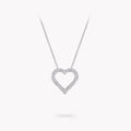 Graff Spiral Heart Silhouette Paved Silver Cubic Zirconia Necklace