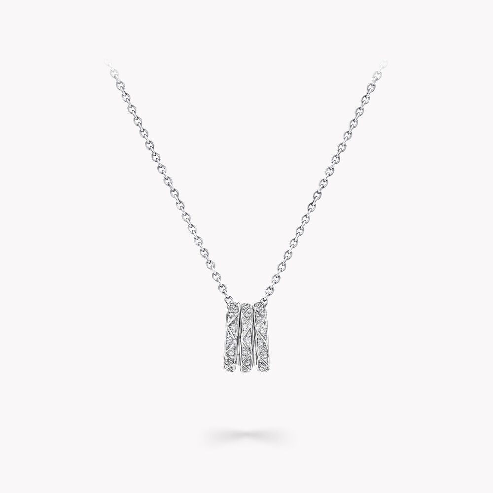 Graff Laurence Signature Triple Paved Silver Cubic Zirconia Necklace