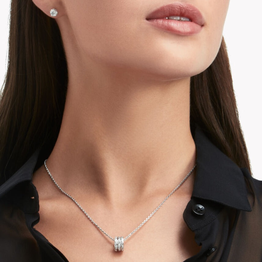 Graff Laurence Signature Triple Paved Silver Cubic Zirconia Necklace