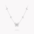 Graff Multi Butterfly Silhouette Silver Cubic Zirconia Necklace