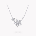 Graff Wild Flower Double Silver Cubic Zirconia Necklace