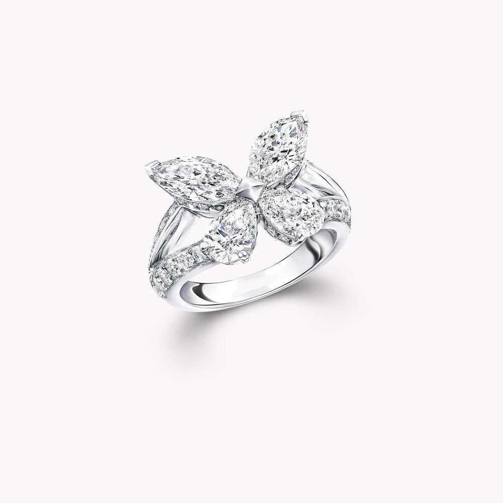 Graff Butterfly Classic Silver Cubic Zirconia Ring