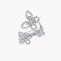 Graff Triple Butterfly Silhouette Silver Cubic Zirconia Ring