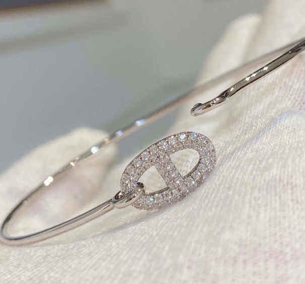 Hermes Chaine Bracelet Cubic Zirconia
