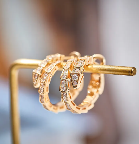 Bvlgari Serpenti Earrings Cubic Zirconia