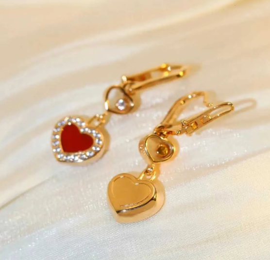 Chopard Happy Heart Cubic Zirconia Pink Gold Earrings