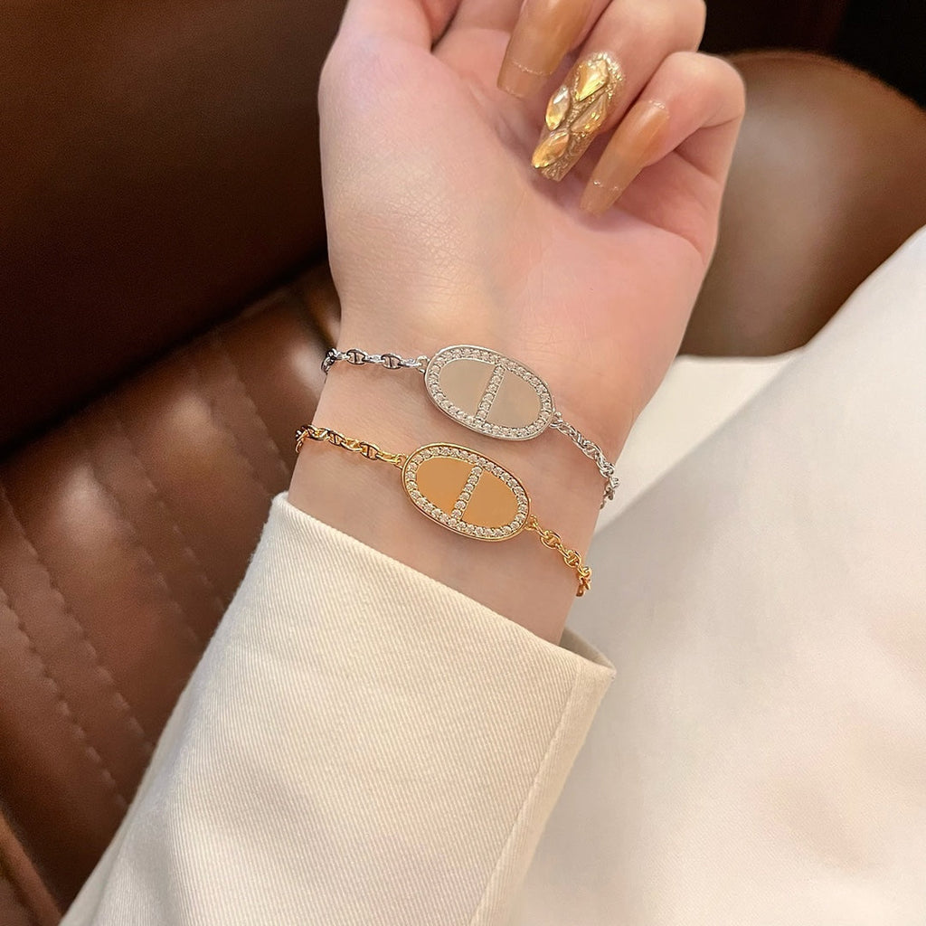 Hermes Chaine Verso Cubic Zirconia Bracelet