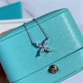 Tiffany Platinum and Cubic Zirconia Victoria Pendant Necklace