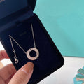 Tiffany Cubic Zirconia and Mother of Pearl Circle Pendant