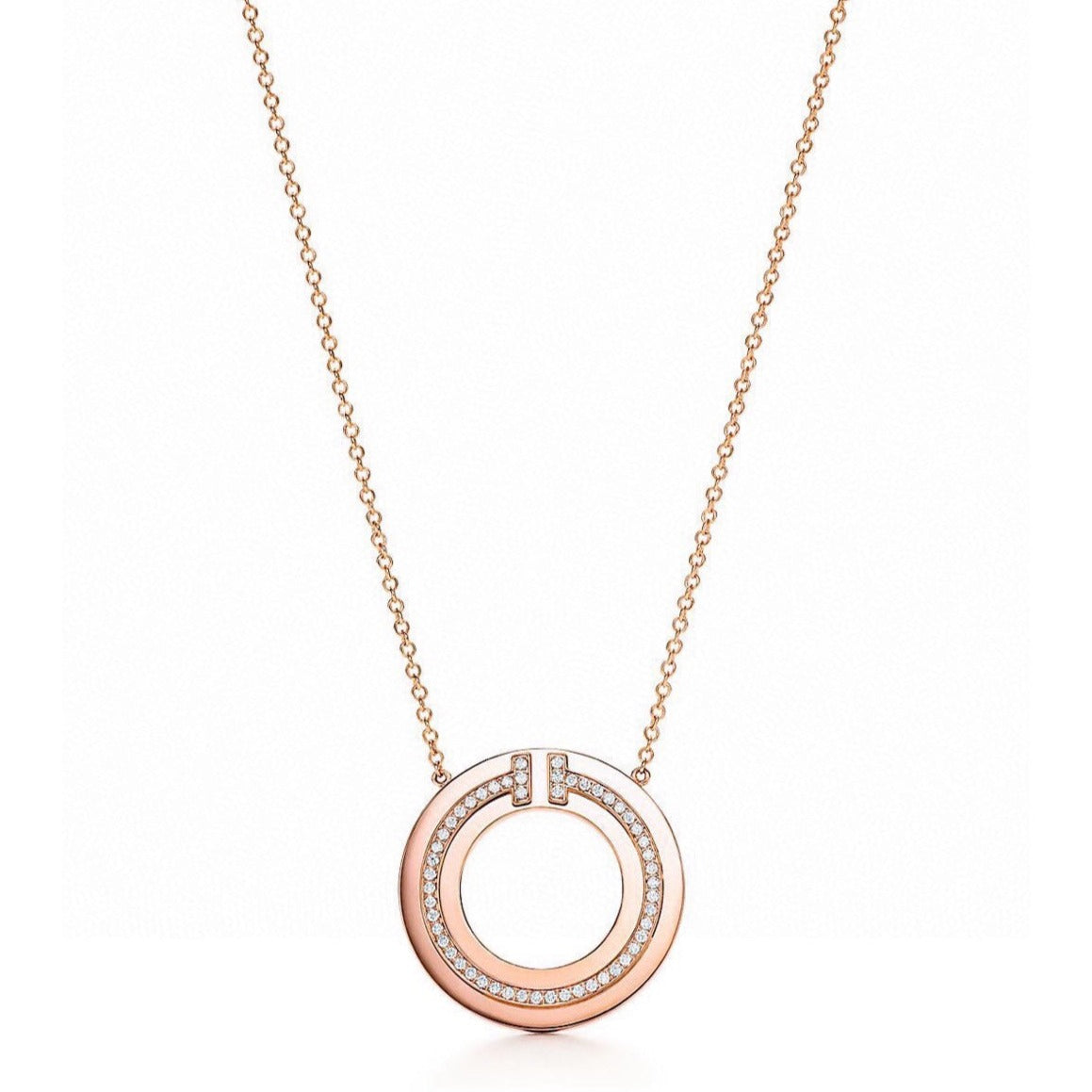 Tiffany Cubic Zirconia and Mother of Pearl Circle Pendant