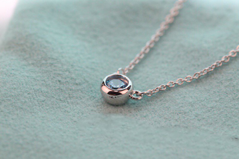 Tiffany Elsa Peretti Series Single Cubic Zirconia Simple Necklace