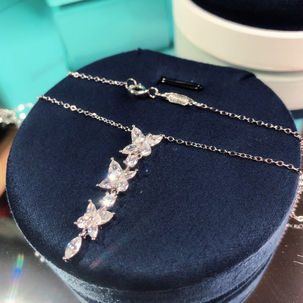 Tiffany Mixed Cluster Cubic Zirconia Drop Pendant