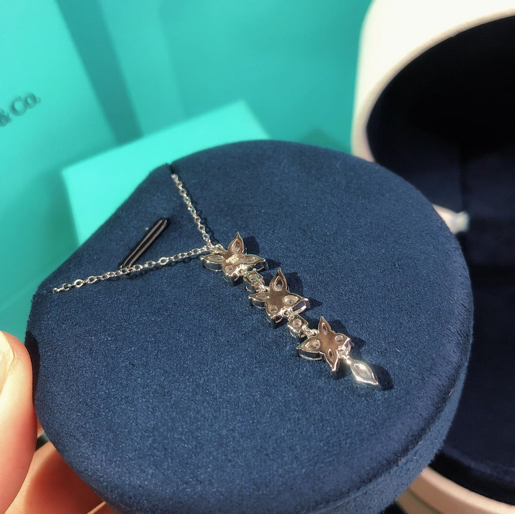 Tiffany Mixed Cluster Cubic Zirconia Drop Pendant