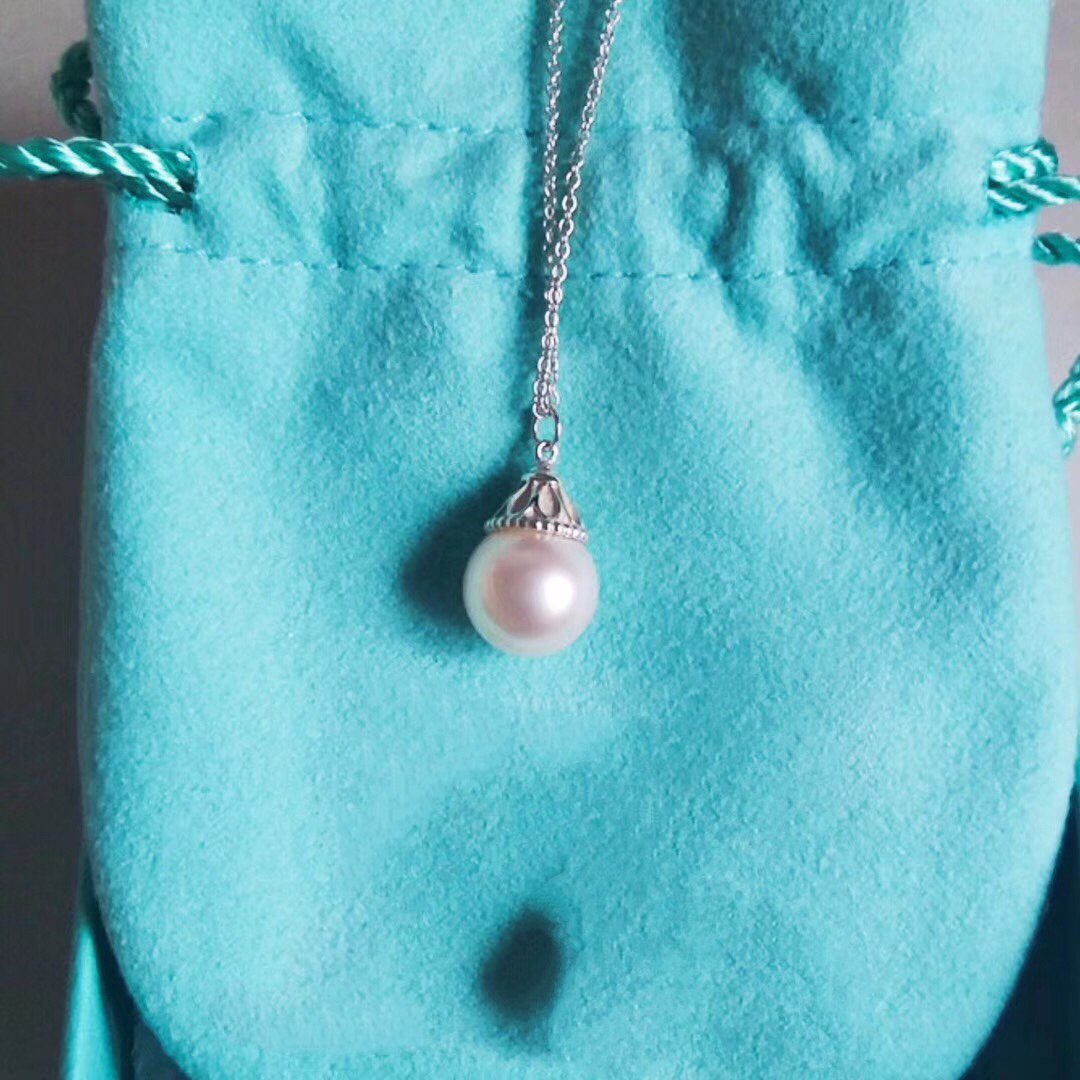 Tiffany Pearl Pendant Gatsby Ziegfeld Pearl Silver Necklace