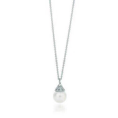 Tiffany Pearl Pendant Gatsby Ziegfeld Pearl Silver Necklace