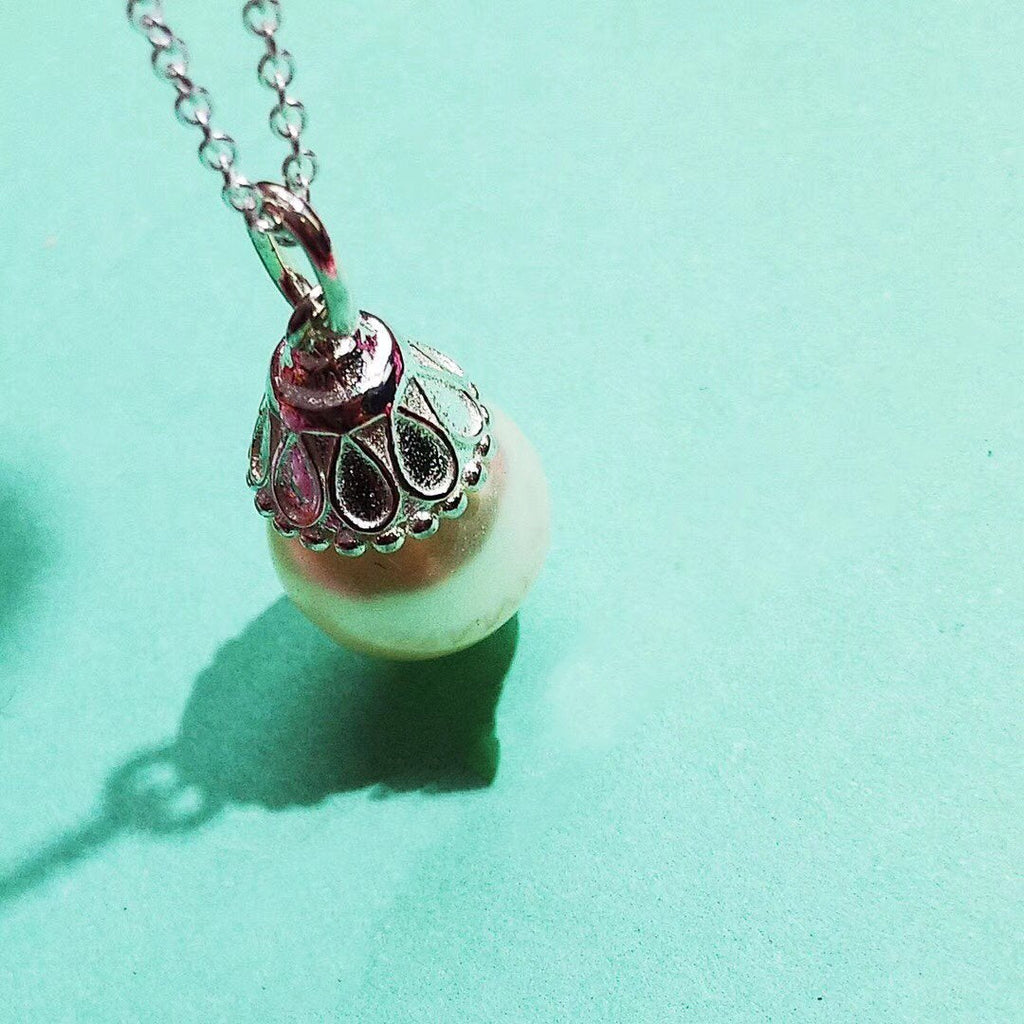 Tiffany Pearl Pendant Gatsby Ziegfeld Pearl Silver Necklace