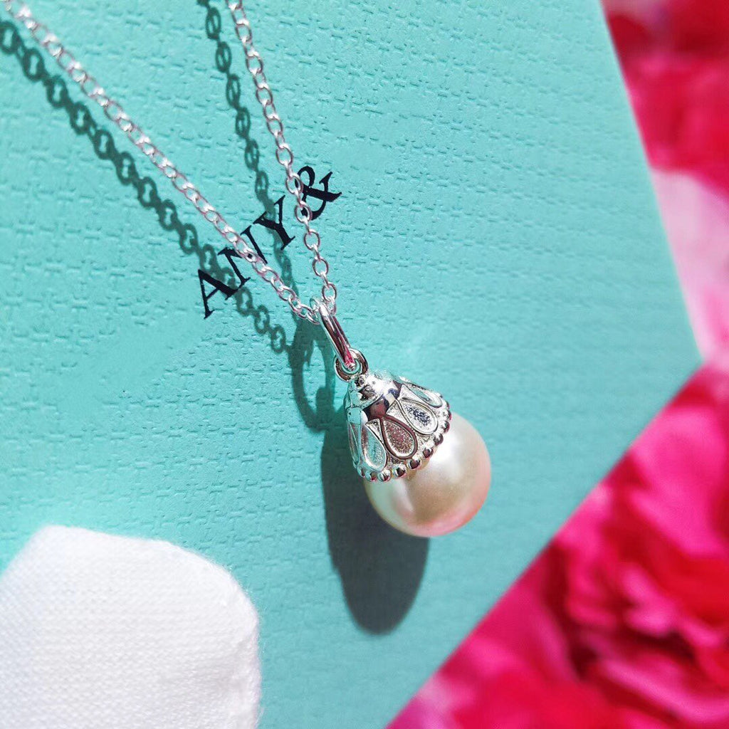 Tiffany Pearl Pendant Gatsby Ziegfeld Pearl Silver Necklace